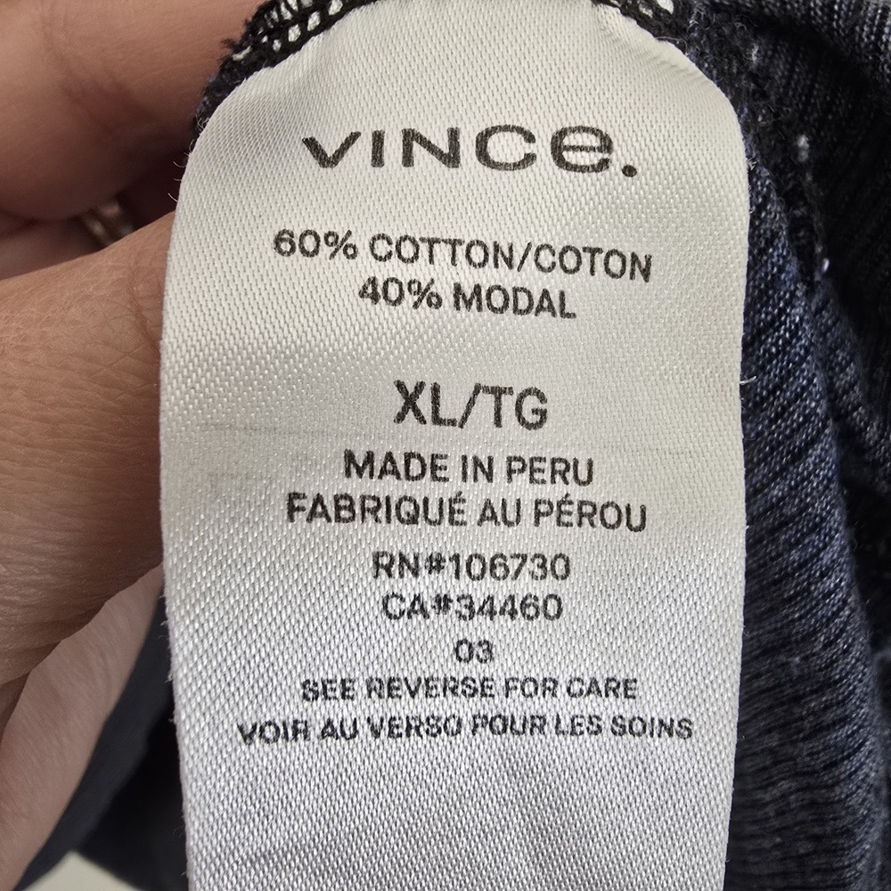 Vince Men's Sz XL Polo Shirt Blue‎ Striped Short Sleeve Preppy Cotton Modal Soft - Picture 6 of 6
